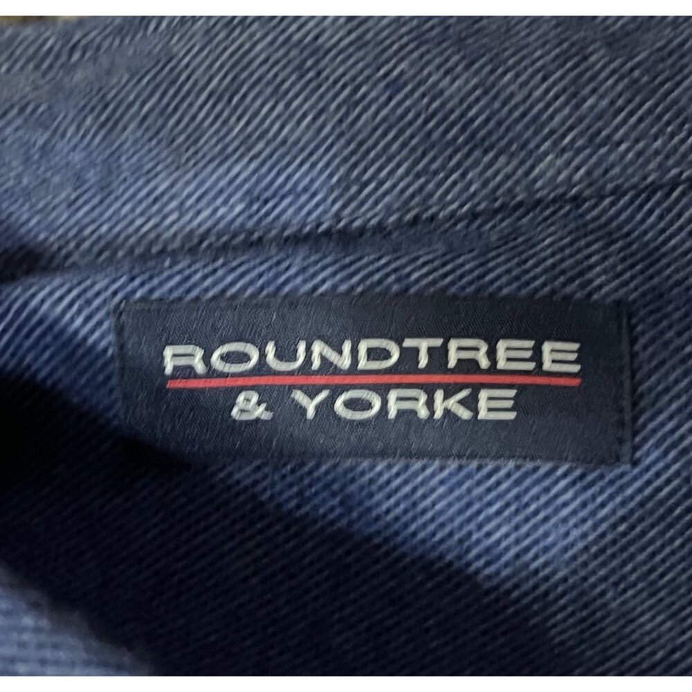 Roundtree & Yorke 4XB Portuguese Flannel Shirt Navy Blue Button Down NEW - Picture 12 of 16